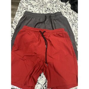2 Pair‎ Of Coofandy Men's Shorts Size Large Gym Hike Swim Drawstring Nylon
